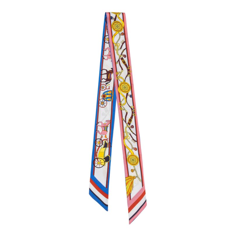 Temperamentvoller blauer Kutschen-Twill-Seidenbandschal
