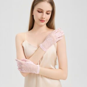 Wrist-Length Lace Gloves for Women