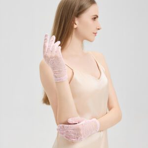 Wrist-Length Lace Gloves for Women
